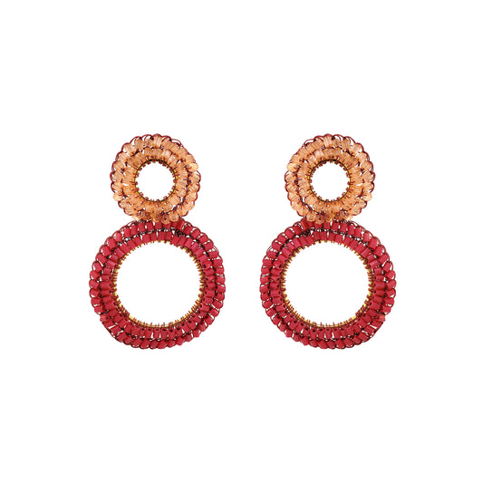 Sunset Coral Mix Nyx Handmade Crochet Earrings