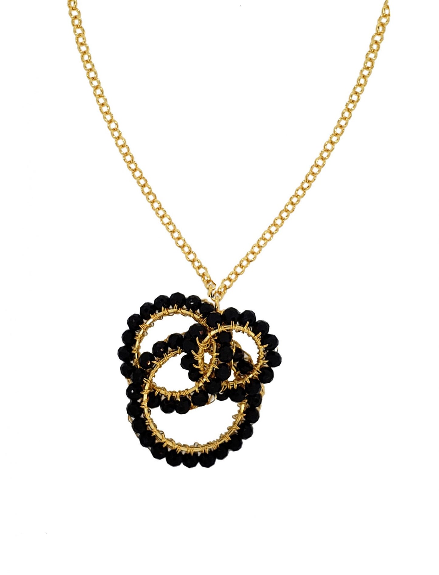 Black & Gold Ellie Maxi Handmade Crochet Necklace