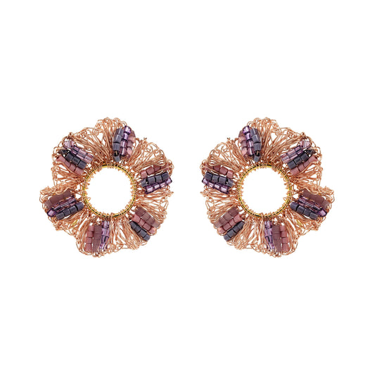Breeze Lavender Mix Gaia Maxi Post Handmade Crochet Earrings