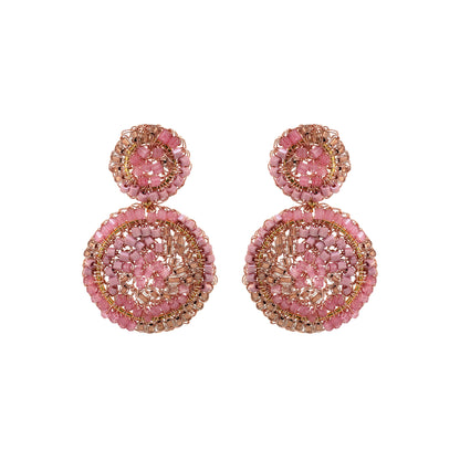 Rose Quartz Mix Mix Dahlia Mini Handmade Earrings