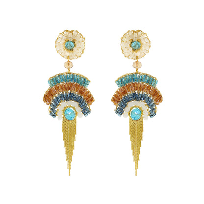 Seafoam Blue Mix Fergie Mini Chandelier Handmade Earrings