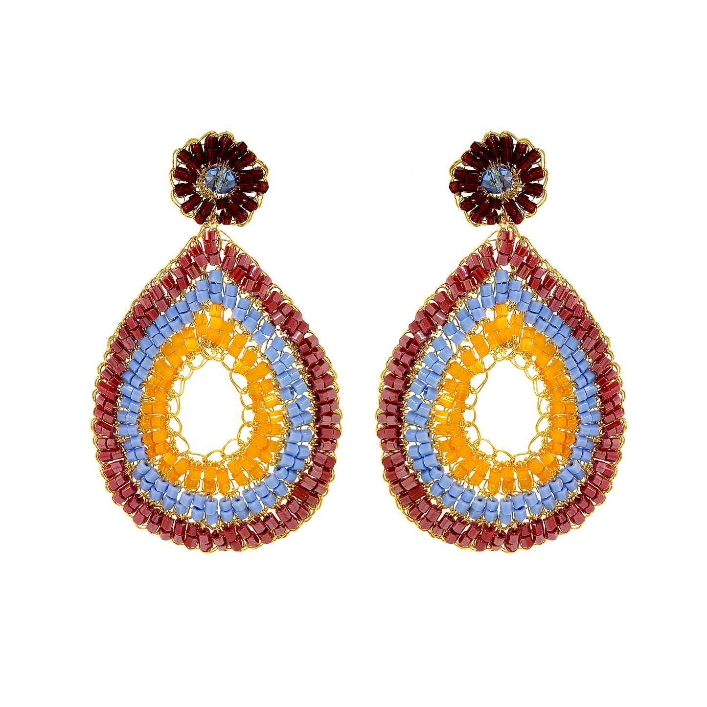Sunrise Mix Juno Handmade Crochet Earrings