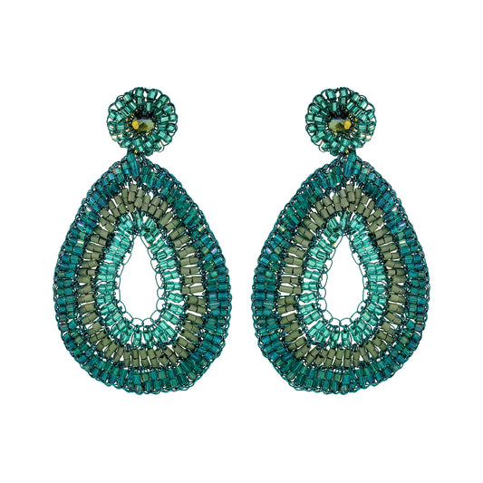 Teal Mix Juno Handmade Crochet Earrings