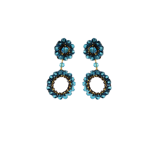 Blue Leah Mini Handmade Crochet Earrings