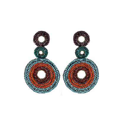 Multicolor & Black Gia Handmade Crochet Earrings