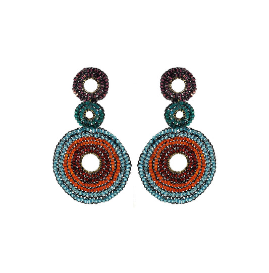 Multicolor & Black Gia Handmade Crochet Earrings