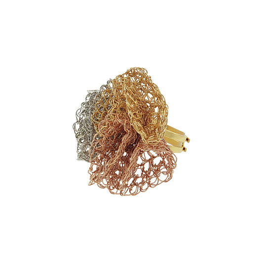 Trio Gold Reef Trio Handmade Crochet Ring