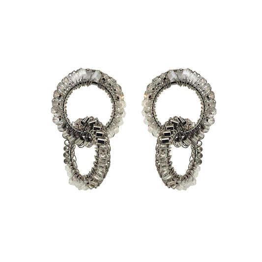 Clear & Silver Mix Nova Handmade Earrings