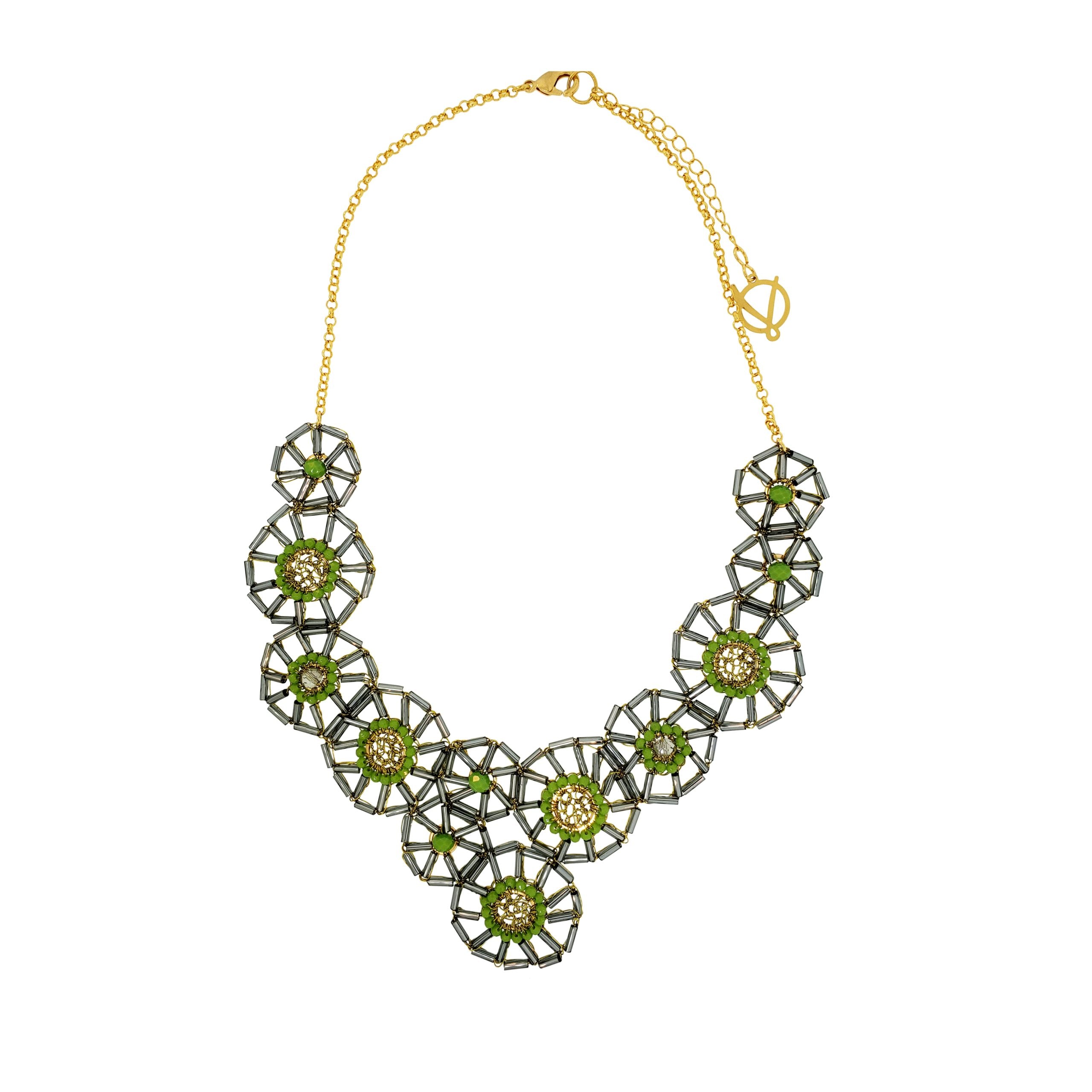 Neon Green Mix Themis Maxi Handmade Crochet Necklace – Lavish by