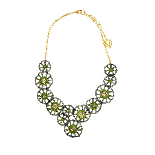 Neon Green Mix Themis Maxi Handmade Crochet Necklace