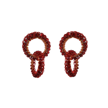Red Velvet Nova Handmade Crochet Earrings