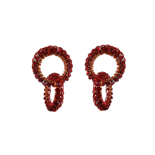 Red Velvet Nova Handmade Crochet Earrings