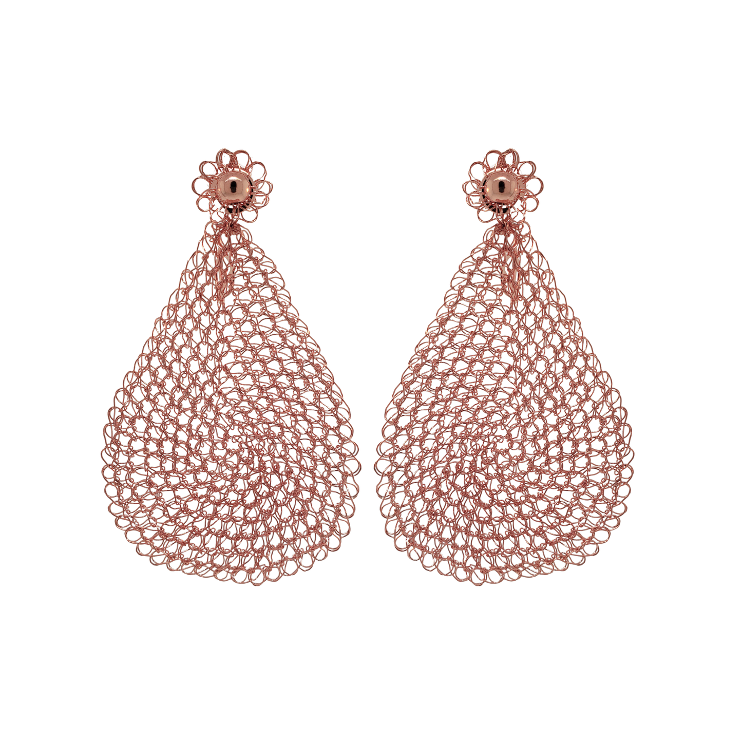 Rose Gold Maddie Handmade Crochet Earrings