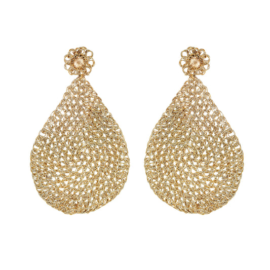 Vintage Gold Maddie Handmade Crochet Earrings