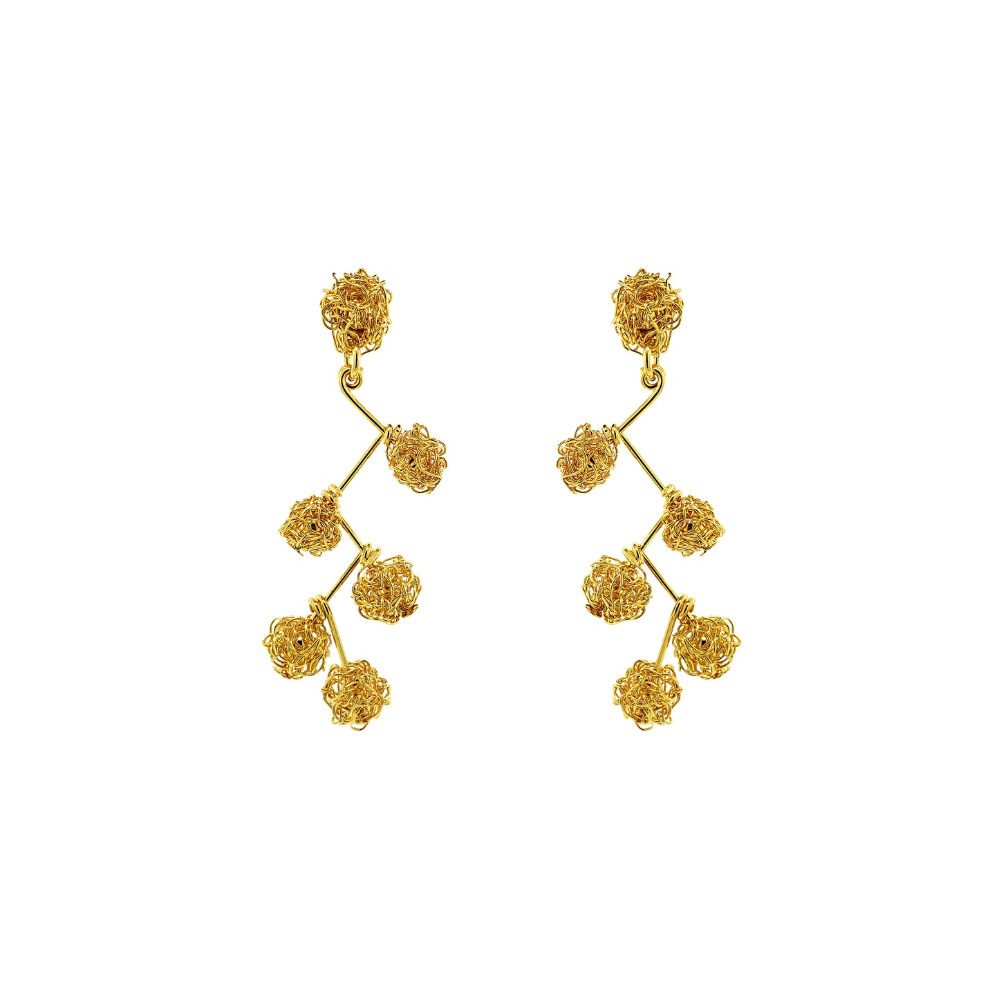 All Gold Dome Chandelier Handmade Crochet Earrings