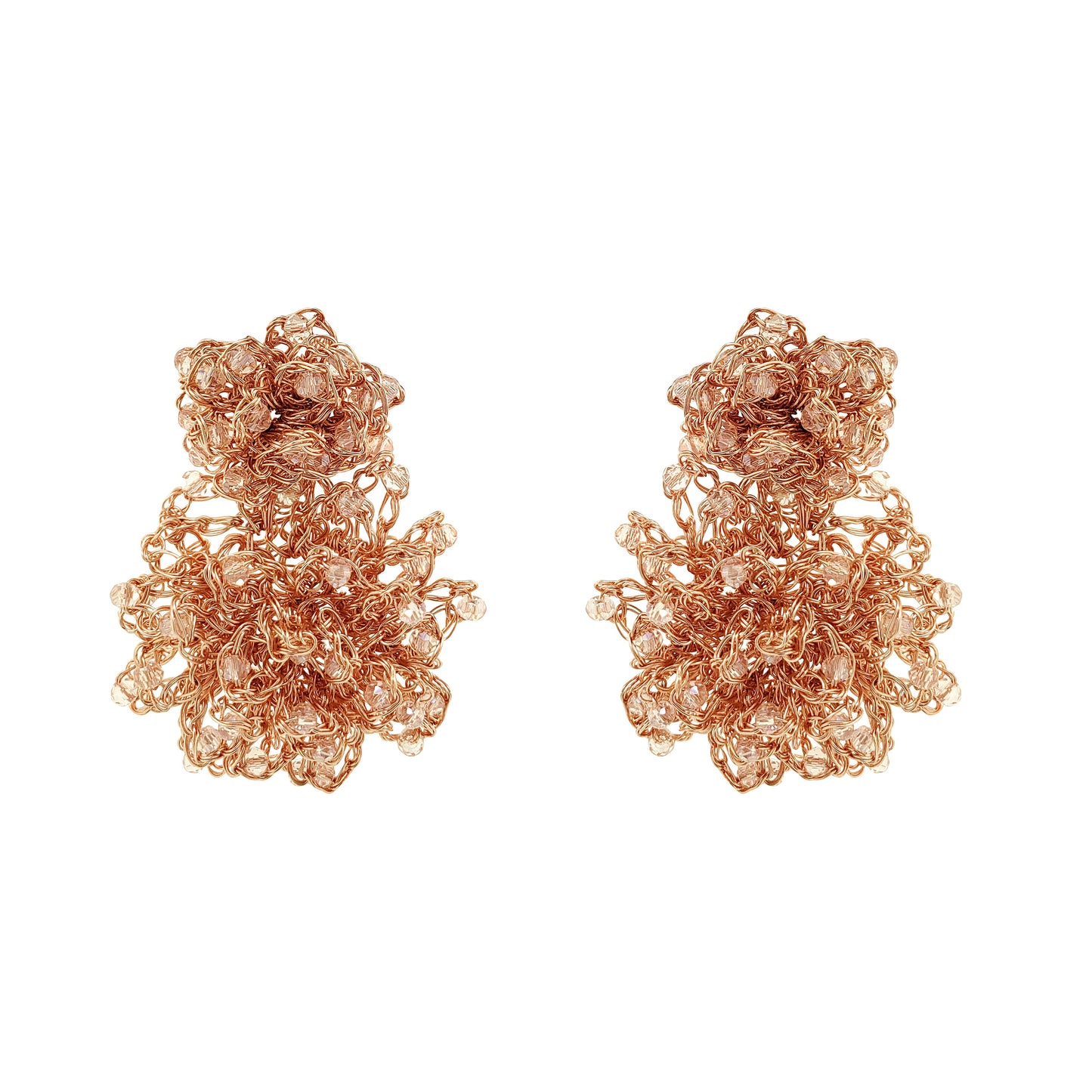 Pink Rose Mix Agnes Sprinkle Handmade Crochet Earrings