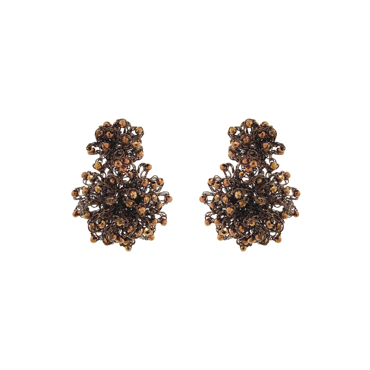 Sepia Mix Agnes Sprinkle Handmade Crochet Earrings