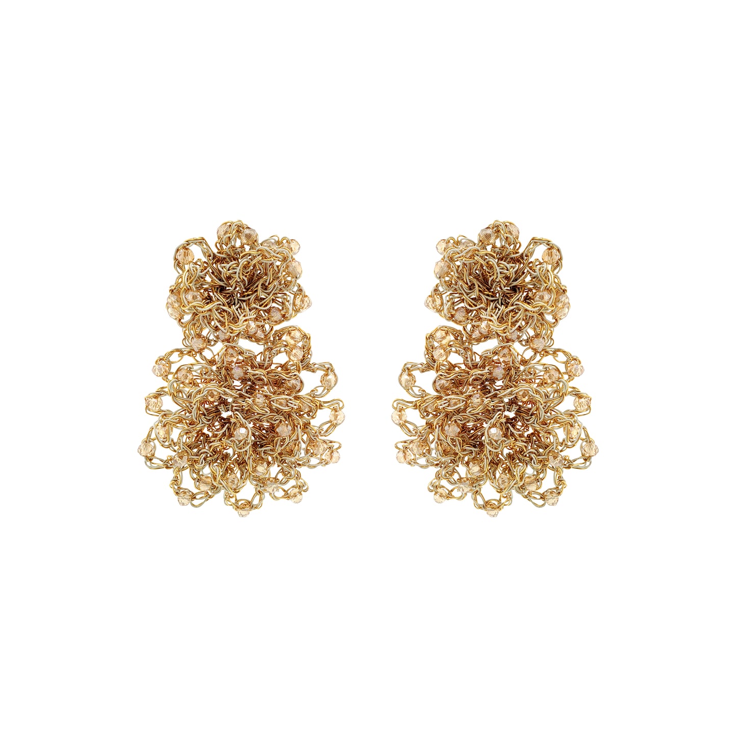 Vintage Gold Mix Agnes Sprinkle Handmade Crochet Earrings