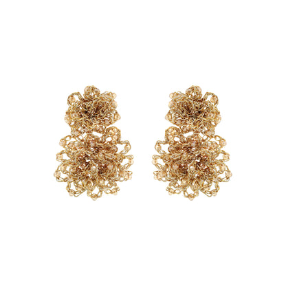 Vintage Gold Mix Agnes Sprinkle Handmade Crochet Earrings