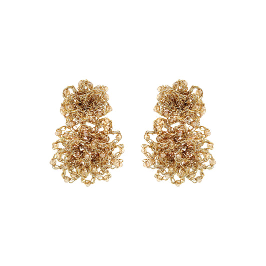Vintage Gold Mix Agnes Sprinkle Handmade Crochet Earrings