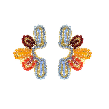 Sunrise Mix Solara Post Handmade Crochet Earrings