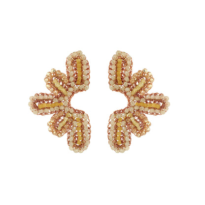 Butter Yellow Mix Solara Post Handmade Crochet Earrings