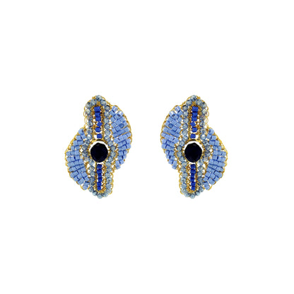 Sky Blue Mix Eos Maxi Handmade Crochet Earrings