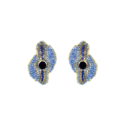 Sky Blue Mix Eos Maxi Handmade Crochet Earrings