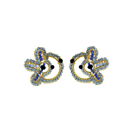 Sky Blue Mix Solara Circle Handmade Crochet Earrings