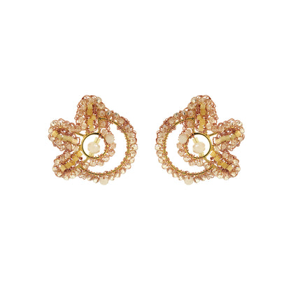 Butter Yellow Mix Solara Circle Handmade Crochet Earrings