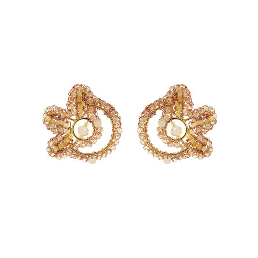 Butter Yellow Mix Solara Circle Handmade Crochet Earrings