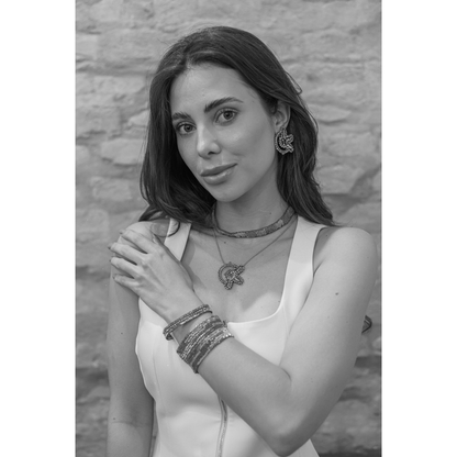 Teal Mix Solara Circle Handmade Crochet Earrings