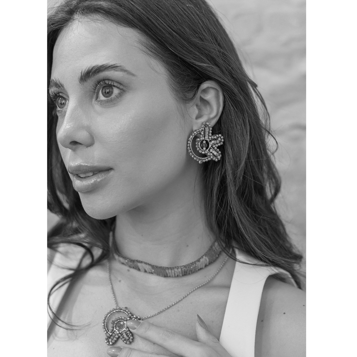 Teal Mix Solara Circle Handmade Crochet Earrings