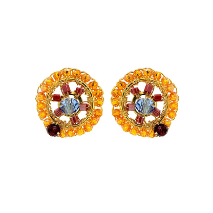 Sunrise Mix Chronos Mini Post Handmade Crochet Earrings