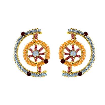 Sunrise Mix Chronos Maxi Post Handmade Crochet Earrings