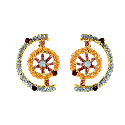 Sunrise Mix Chronos Maxi Post Handmade Crochet Earrings