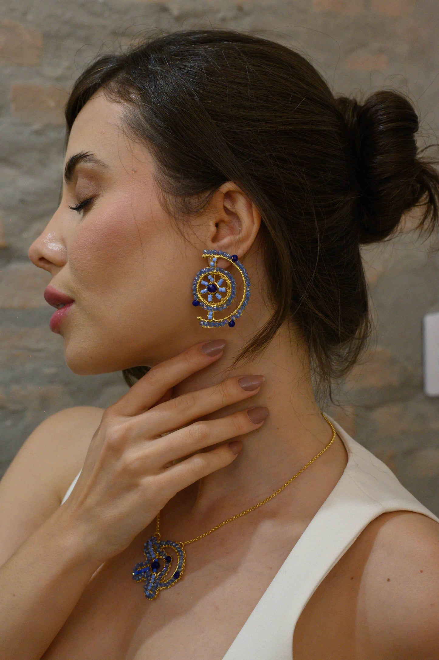 Sunrise Mix Chronos Maxi Post Handmade Crochet Earrings
