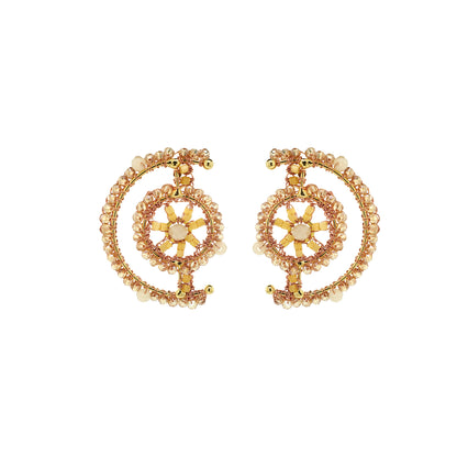 Butter Yellow Mix Chronos Maxi Post Handmade Crochet Earrings