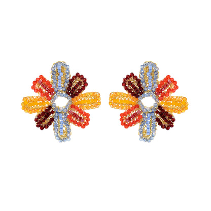 Sunrise Mix Solara Maxi Post Handmade Crochet Earrings