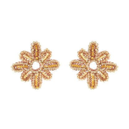 Butter Yellow Mix Solara Maxi Post Handmade Crochet Earrings