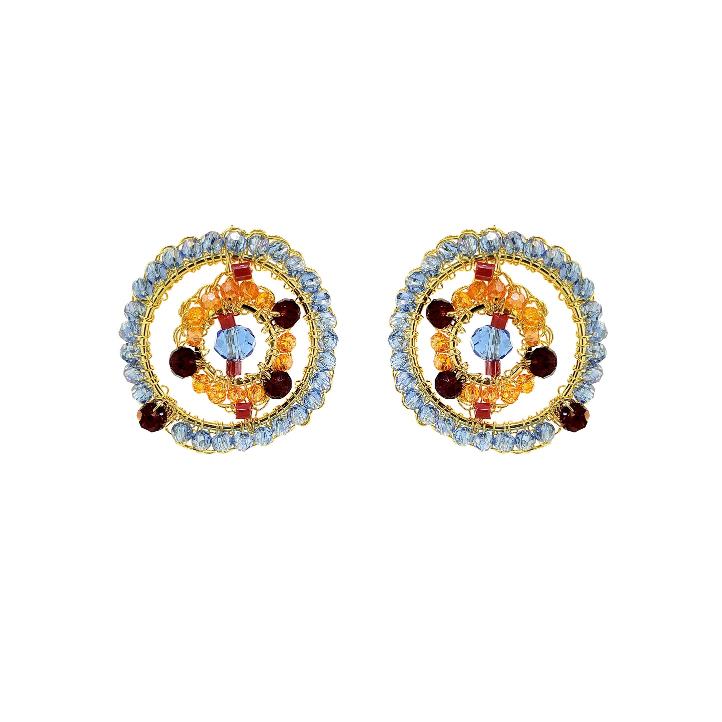 Sunrise Mix Chronos Post Handmade Crochet Earrings