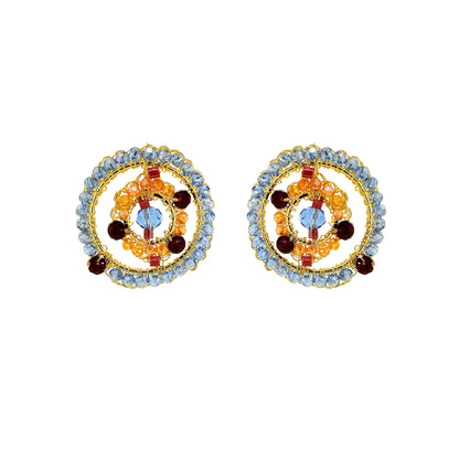 Sunrise Mix Chronos Post Handmade Crochet Earrings