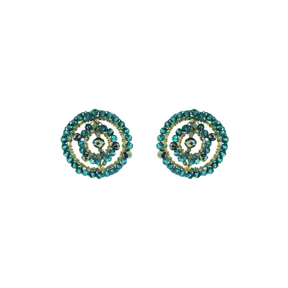 Teal Mix Chronos Post Handmade Crochet Earrings