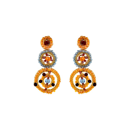 Sunrise Mix Chronos Trio Handmade Crochet Earrings