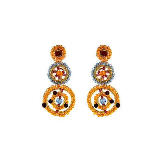 Sunrise Mix Chronos Trio Handmade Crochet Earrings
