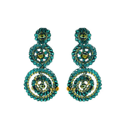 Teal Mix Chronos Trio Handmade Crochet Earrings