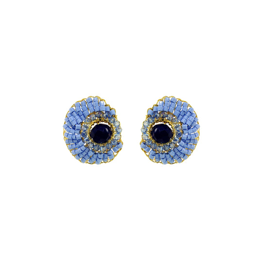 Sky Blue Mix Eos Maxi Post Handmade Crochet Earrings