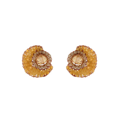 Butter Yellow Mix Eos Maxi Post Handmade Crochet Earrings
