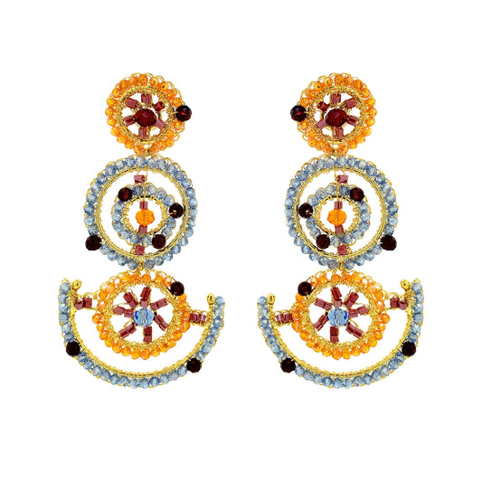 Sunrise Mix Chronos Maxi Handmade Crochet Earrings