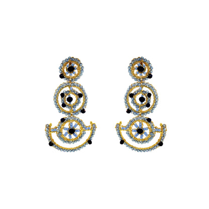 Sky Blue Mix Chronos Maxi Handmade Crochet Earrings
